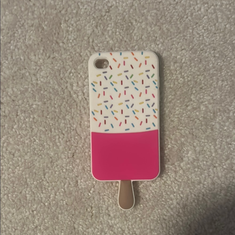Claire's Pink and White Popsicle Phone Case for iPhone